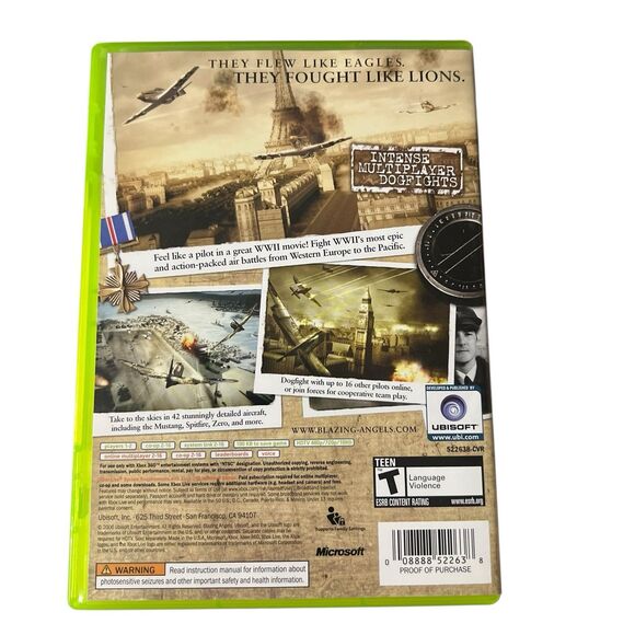 Blazing Angels: Squadrons of WWII (Xbox 360, 2006) CIB w/ Manual Untested Disc - Picture 2 of 3